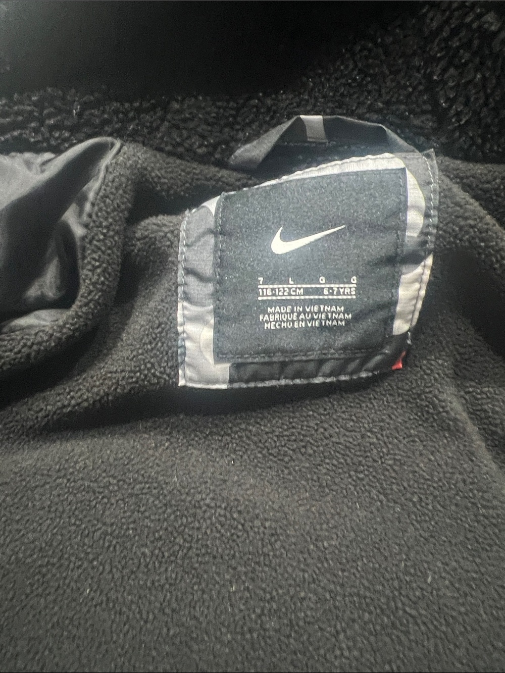 Nike Kids Black & Gray Camo Puffer Jacket with Red Swoosh - Picture 6 of 9